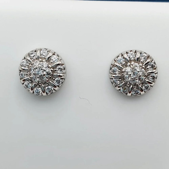 "925 Sterling Silver Plated CZ Earrings, INUS1BR163